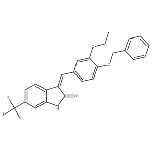 3-[[3-Ethoxy-4-(phenylmethoxy)phenyl]methylene]-1,3-dihydro-6-(trifluoromethyl)-2H-indol-2-one结构式