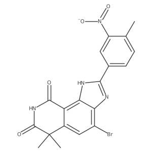 4-Bromo-6,6-dimethyl-2-(4-methyl-3-nitrophenyl)-3,6-dihydro-7H-imidazo[4,5-h]isoquinoline-7,9(8H)-dione结构式