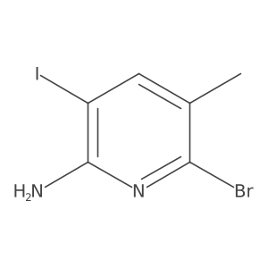 6-Bromo-3-iodo-5-methylpyridin-2-amine结构式
