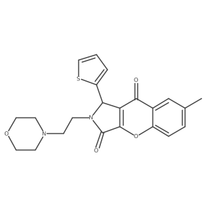 7-Methyl-2-(2-morpholinoethyl)-1-(thiophen-2-yl)-1,2-dihydrochromeno[2,3-c]pyrrole-3,9-dione Structure