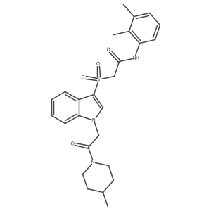 N-(2,3-dimethylphenyl)-2-((1-(2-(4-methylpiperidin-1-yl)-2-oxoethyl)-1H-indol-3-yl)sulfonyl)acetamide Structure