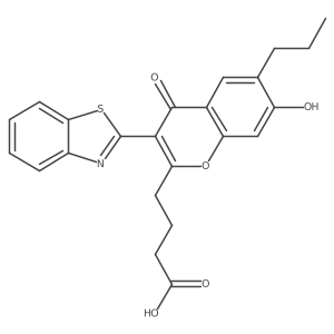 4-[3-(1,3-benzothiazol-2-yl)-7-hydroxy-4-oxo-6-propyl-4H-chromen-2-yl]butanoic acid结构式