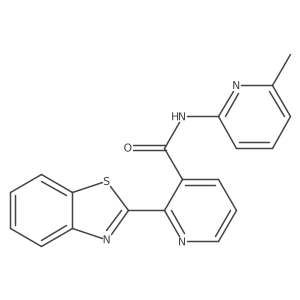 2-(1,3-benzothiazol-2-yl)-N-(6-methylpyridin-2-yl)pyridine-3-carboxamide结构式