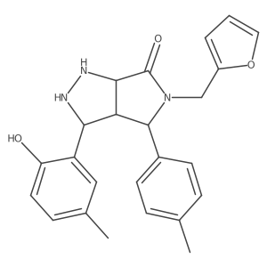 5-(Furan-2-ylmethyl)-3-(2-hydroxy-5-methylphenyl)-4-(4-methylphenyl)-1,2,3,3a,4,6a-hexahydropyrrolo[3,4-c]pyrazol-6-one Structure
