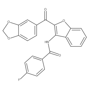 N-(2-(benzo[d][1,3]dioxole-5-carbonyl)benzofuran-3-yl)-4-fluorobenzamide Structure