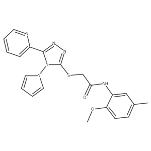 N-(2-methoxy-5-methylphenyl)-2-{[5-(pyridin-2-yl)-4-(1H-pyrrol-1-yl)-4H-1,2,4-triazol-3-yl]sulfanyl}acetamide Structure