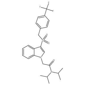 N,N-diisopropyl-2-(3-((4-(trifluoromethyl)benzyl)sulfonyl)-1H-indol-1-yl)acetamide结构式
