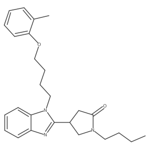 1-butyl-4-{1-[4-(2-methylphenoxy)butyl]-1H-benzimidazol-2-yl}pyrrolidin-2-one Structure