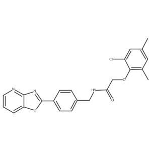 2-(2-chloro-4,6-dimethylphenoxy)-N-(4-[1,3]oxazolo[4,5-b]pyridin-2-ylbenzyl)acetamide结构式