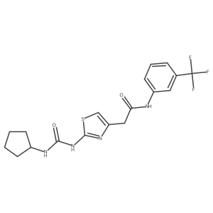 2-(2-(3-cyclopentylureido)thiazol-4-yl)-N-(3-(trifluoromethyl)phenyl)acetamide Structure