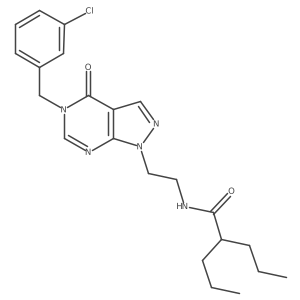 N-(2-(5-(3-chlorobenzyl)-4-oxo-4,5-dihydro-1H-pyrazolo[3,4-d]pyrimidin-1-yl)ethyl)-2-propylpentanamide Structure