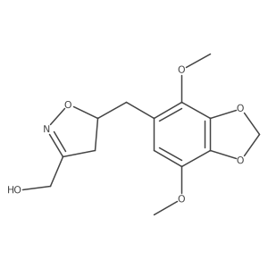 {5-[(4,7-Dimethoxy-2H-1,3-benzodioxol-5-YL)methyl]-4,5-dihydro-1,2-oxazol-3-YL}methanol Structure