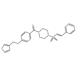 1-(2-Phenylethenesulfonyl)-4-{4-[(1,3-thiazol-4-yl)methoxy]benzoyl}piperazine Structure