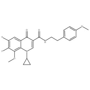 1-cyclopropyl-6,7-difluoro-8-methoxy-N-[2-(4-methoxyphenyl)ethyl]-4-oxo-1,4-dihydroquinoline-3-carboxamide Structure