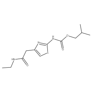 Isobutyl (4-(2-(ethylamino)-2-oxoethyl)thiazol-2-yl)carbamate结构式