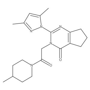 2-(3,5-dimethyl-1H-pyrazol-1-yl)-3-(2-(4-methylpiperidin-1-yl)-2-oxoethyl)-6,7-dihydro-3H-cyclopenta[d]pyrimidin-4(5H)-one Structure
