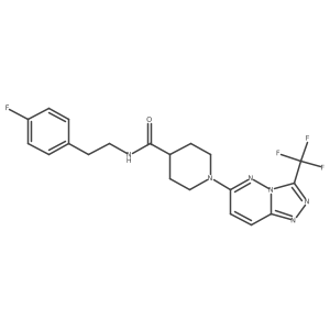 N-[2-(4-fluorophenyl)ethyl]-1-[3-(trifluoromethyl)-[1,2,4]triazolo[4,3-b]pyridazin-6-yl]piperidine-4-carboxamide结构式