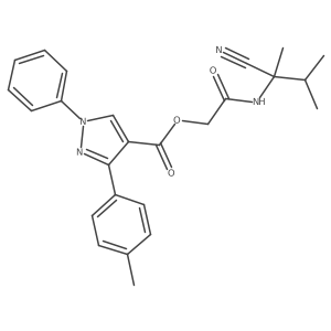 [(1-cyano-1,2-dimethylpropyl)carbamoyl]methyl 3-(4-methylphenyl)-1-phenyl-1H-pyrazole-4-carboxylate Structure