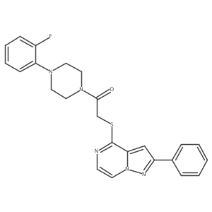 4-({2-[4-(2-Fluorophenyl)piperazin-1-yl]-2-oxoethyl}thio)-2-phenylpyrazolo[1,5-a]pyrazine结构式