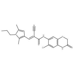 N-(6-chloro-3-oxo-3,4-dihydro-2H-1,4-benzoxazin-7-yl)-2-cyano-3-(2,5-dimethyl-1-propyl-1H-pyrrol-3-yl)prop-2-enamide Structure