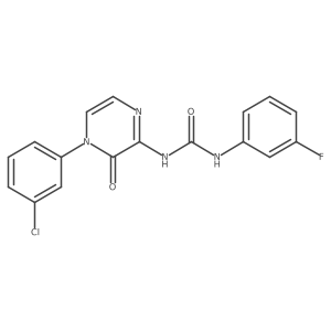 1-(4-(3-Chlorophenyl)-3-oxo-3,4-dihydropyrazin-2-yl)-3-(3-fluorophenyl)urea Structure