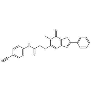 N-(4-cyanophenyl)-2-({3-methyl-4-oxo-6-phenyl-3H,4H-thieno[3,2-d]pyrimidin-2-yl}sulfanyl)acetamide Structure