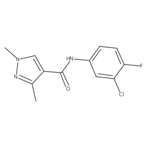 N-(3-chloro-4-fluorophenyl)-1,3-dimethyl-1H-pyrazole-4-carboxamide Structure