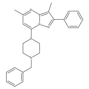 7-(4-Benzylpiperazin-1-yl)-3,5-dimethyl-2-phenylpyrazolo[1,5-a]pyrimidine Structure