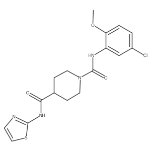 N1-(5-chloro-2-methoxyphenyl)-N4-(thiazol-2-yl)piperidine-1,4-dicarboxamide结构式