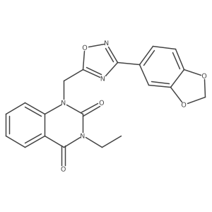 1-((3-(benzo[d][1,3]dioxol-5-yl)-1,2,4-oxadiazol-5-yl)methyl)-3-ethylquinazoline-2,4(1H,3H)-dione结构式