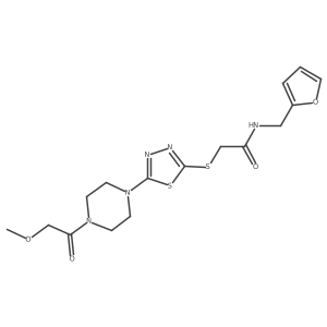 N-(furan-2-ylmethyl)-2-((5-(4-(2-methoxyacetyl)piperazin-1-yl)-1,3,4-thiadiazol-2-yl)thio)acetamide Structure