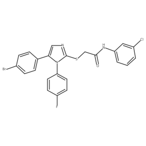 2-((5-(4-bromophenyl)-1-(4-fluorophenyl)-1H-imidazol-2-yl)thio)-N-(3-chlorophenyl)acetamide结构式