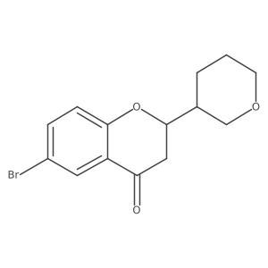 6-bromo-2-(tetrahydro-2H-pyran-3-yl)chroman-4-one结构式