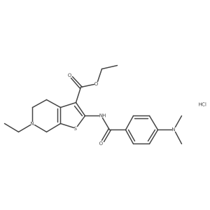 Ethyl 2-(4-(dimethylamino)benzamido)-6-ethyl-4,5,6,7-tetrahydrothieno[2,3-c]pyridine-3-carboxylate hydrochloride Structure