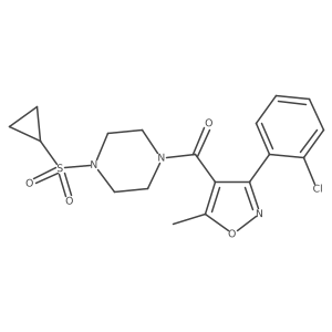 (3-(2-Chlorophenyl)-5-methylisoxazol-4-yl)(4-(cyclopropylsulfonyl)piperazin-1-yl)methanone Structure