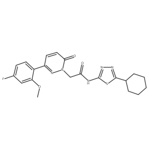 N-[(2E)-5-cyclohexyl-1,3,4-thiadiazol-2(3H)-ylidene]-2-[3-(4-fluoro-2-methoxyphenyl)-6-oxopyridazin-1(6H)-yl]acetamide Structure