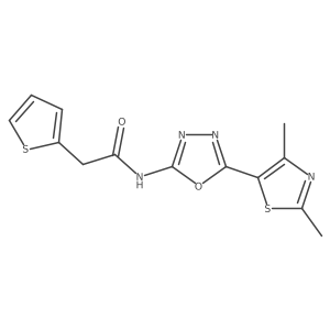 N-(5-(2,4-dimethylthiazol-5-yl)-1,3,4-oxadiazol-2-yl)-2-(thiophen-2-yl)acetamide结构式