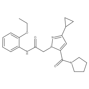 2-(3-cyclopropyl-5-(pyrrolidine-1-carbonyl)-1H-pyrazol-1-yl)-N-(2-ethoxyphenyl)acetamide结构式