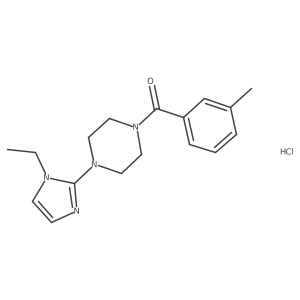(4-(1-ethyl-1H-imidazol-2-yl)piperazin-1-yl)(m-tolyl)methanone hydrochloride结构式