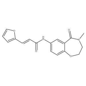 (E)-3-(furan-2-yl)-N-(4-methyl-5-oxo-2,3,4,5-tetrahydrobenzo[f][1,4]oxazepin-7-yl)acrylamide Structure