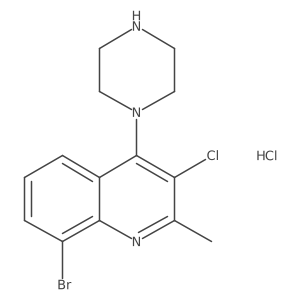8-Bromo-3-chloro-2-methyl-4-(piperazin-1-yl)quinoline hydrochloride结构式
