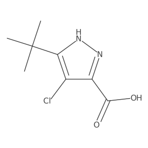3-(tert-butyl)-4-chloro-1H-pyrazole-5-carboxylic acid结构式