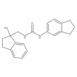 1-(benzo[d][1,3]dioxol-5-yl)-3-((1-hydroxy-2,3-dihydro-1H-inden-1-yl)methyl)urea结构式