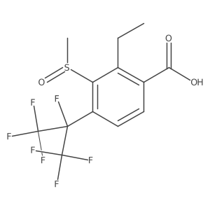 2-Ethyl-4-(1,1,1,2,3,3,3-heptafluoropropan-2-yl)-3-(methanesulfinyl)benzoic acid结构式