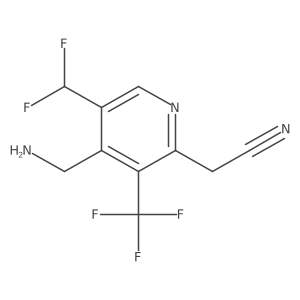 2-(4-(Aminomethyl)-5-(difluoromethyl)-3-(trifluoromethyl)pyridin-2-yl)acetonitrile Structure