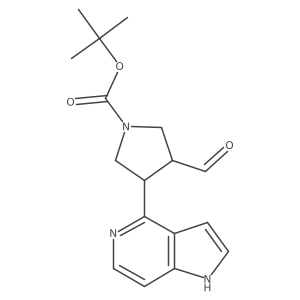 1-Pyrrolidinecarboxylic acid,3-formyl-4-(1h-pyrrolo[3,2-c]pyridin-4-yl)-,1,1-dimethylethyl ester结构式