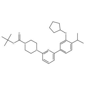 Tert-butyl 4-(6-(3-(cyclopentyloxy)-4-isopropylphenyl)pyridin-2-yl)piperazine-1-carboxylate Structure