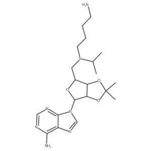 N'-[[(3aR,6aS)-4-(6-aminopurin-9-yl)-2,2-dimethyl-3a,4,6,6a-tetrahydrofuro[3,4-d][1,3]dioxol-6-yl]methyl]-N'-propan-2-ylbutane-1,4-diamine结构式