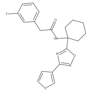 2-(3-fluorophenyl)-N-{1-[3-(3-thienyl)-1,2,4-oxadiazol-5-yl]cyclohexyl}acetamide Structure