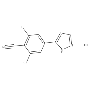 2-Chloro-6-fluoro-4-(1H-pyrazol-5-yl)benzonitrile hydrochloride Structure